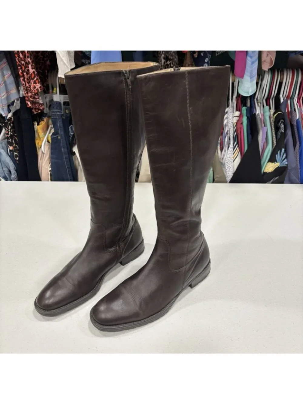 J Crew old money Riding Boots Made In Italy Brown Leather Women 10